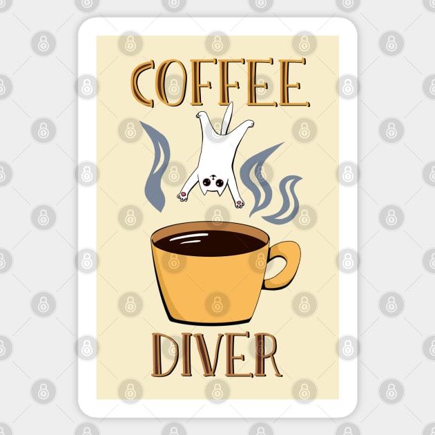 Coffee Diver Sticker by Simmerika